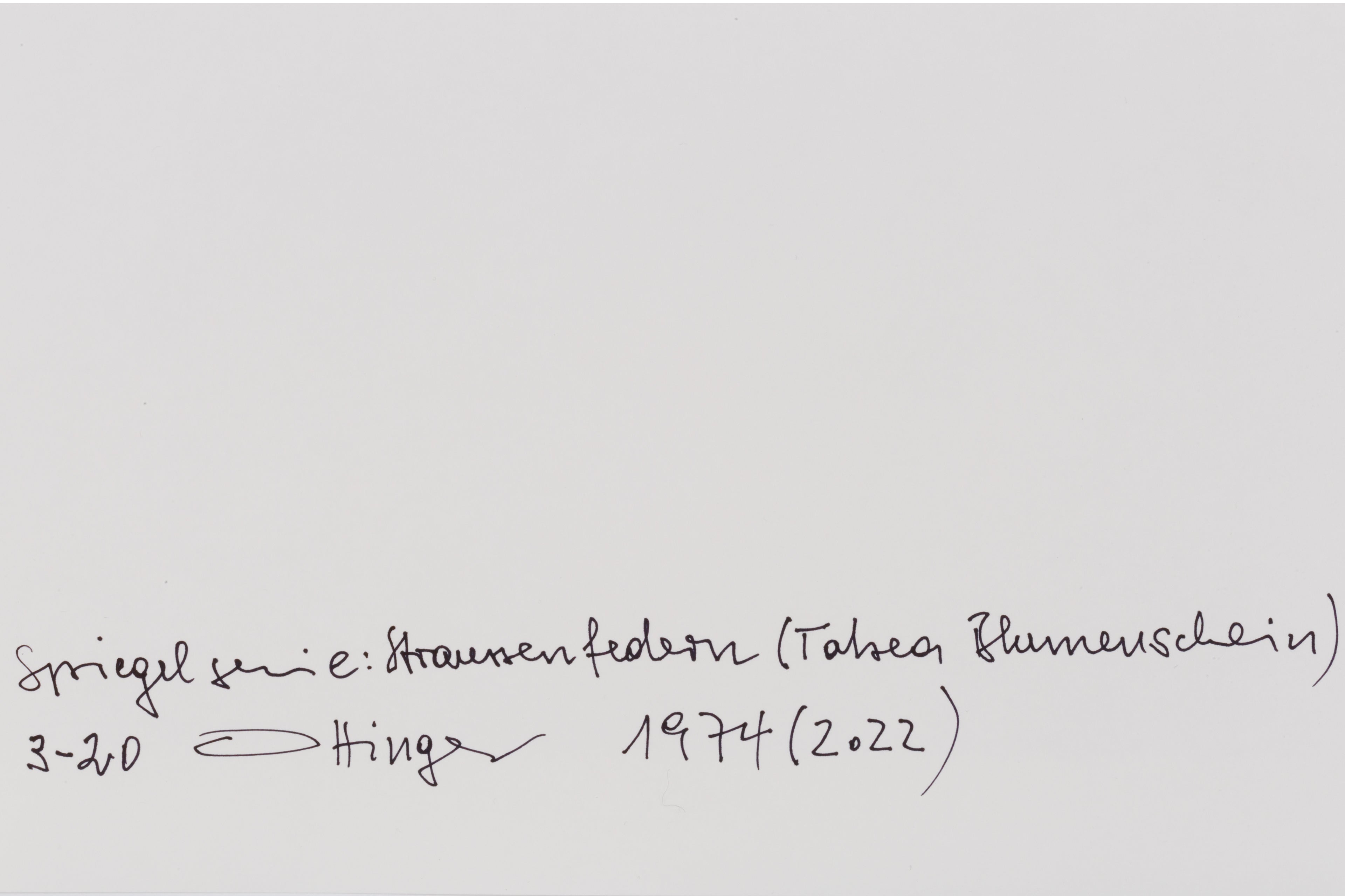 Ulrike Ottinger - Aus der Spiegelserie: Straußenfeder (Tabea Blumenschein), ca. 1974/2022, Berlin