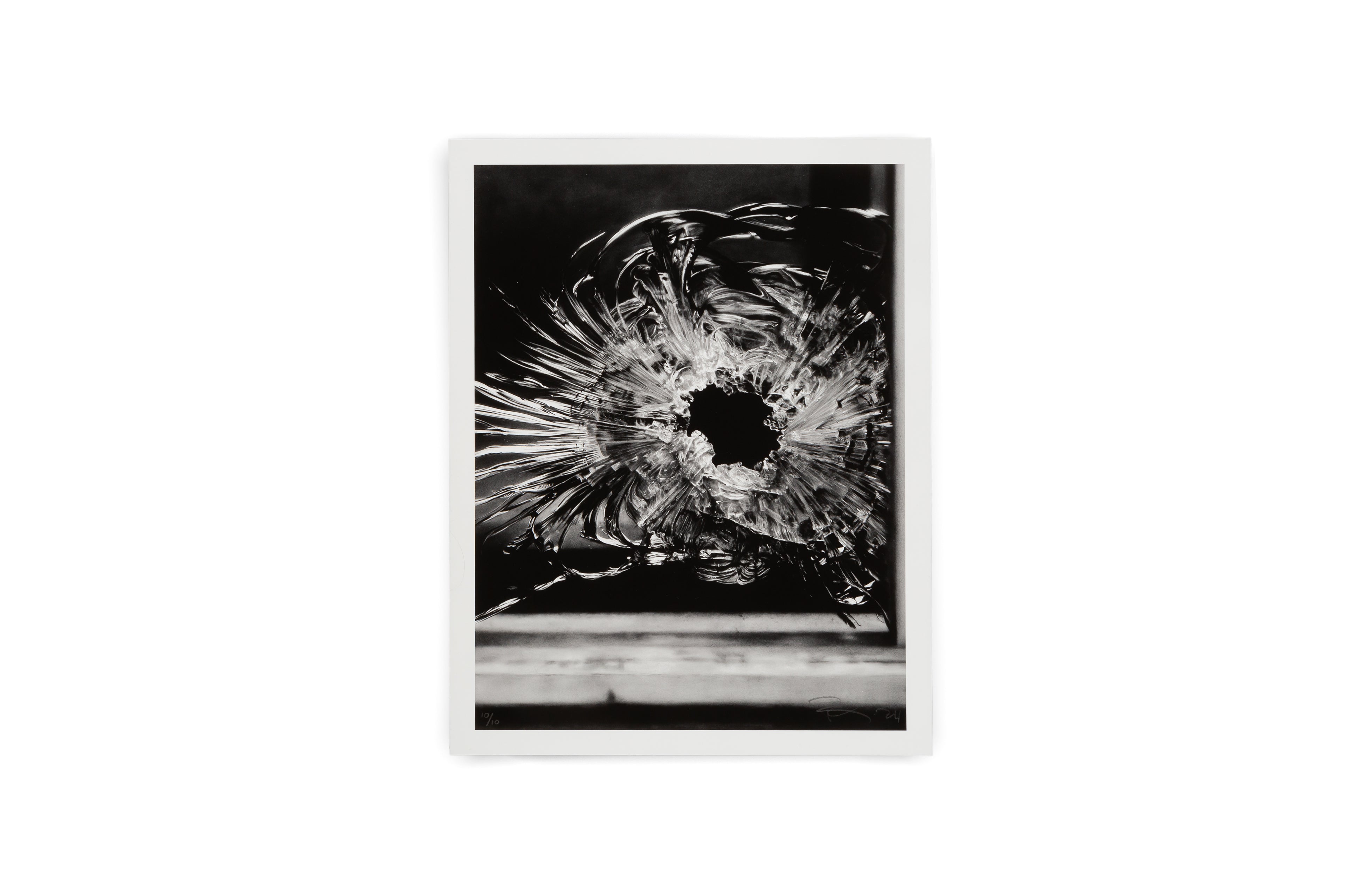Robert Longo - Untitled (Bullet Hole in Window, January 7, 2015), 2024
