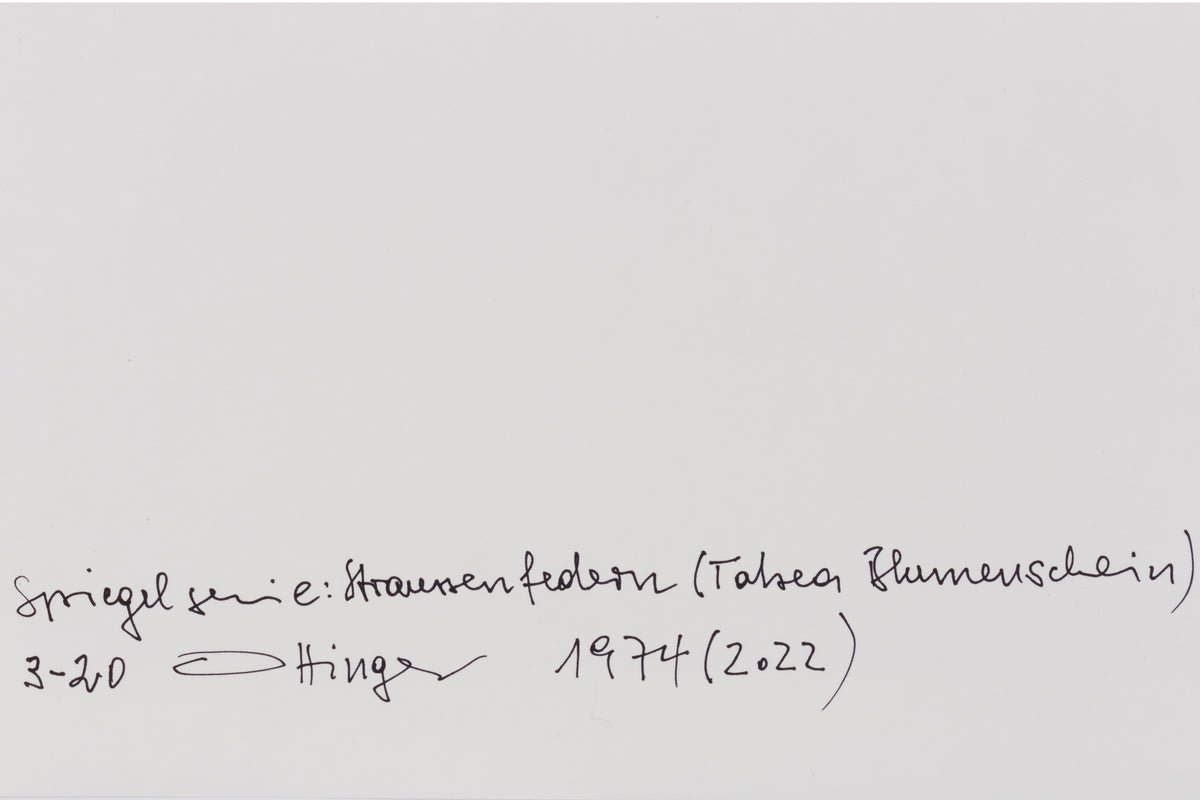 Ulrike Ottinger - Aus der Spiegelserie: Straußenfeder (Tabea Blumenschein), ca. 1974/2022, Berlin