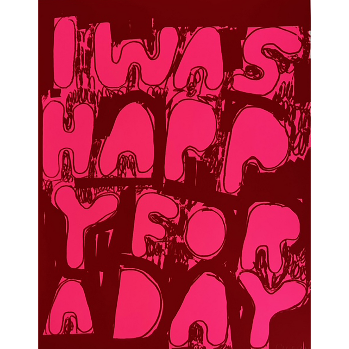 Stefan Marx - “I Was Happy For a Day” from: »Studioreihe 2020/2025« ("pink on red")